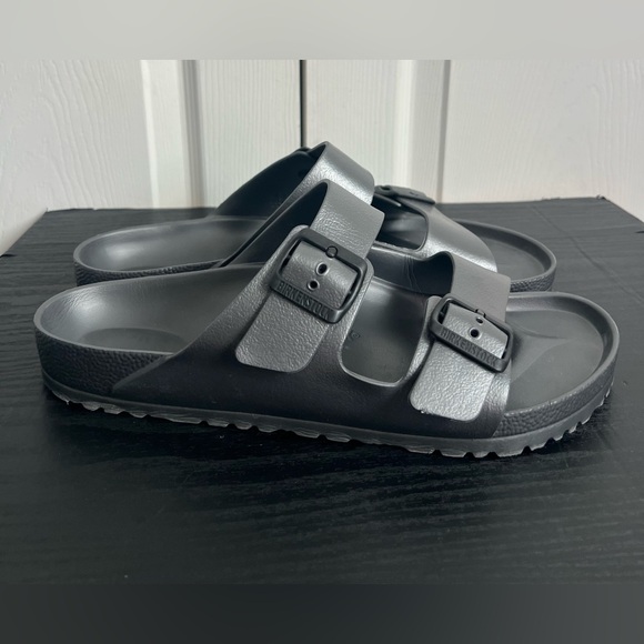 Birkenstock Arizona Essentials EVA Metallic  Anthracite Unisex M 10 - Picture 3 of 8
